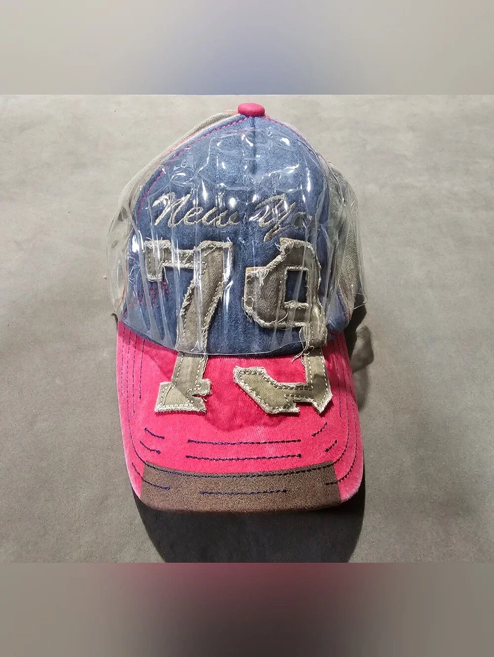 Men & Women's Vintage Hat, Adjustable Blue and Pink Baseball Cap - NWOT